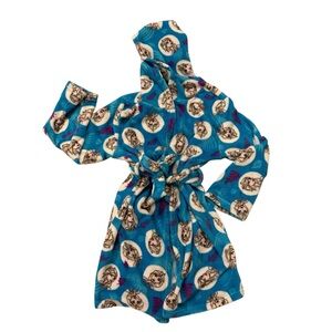 Disney Frozen Bath Robe PJ Pajamas Hooded Fleece Kids Size L 10